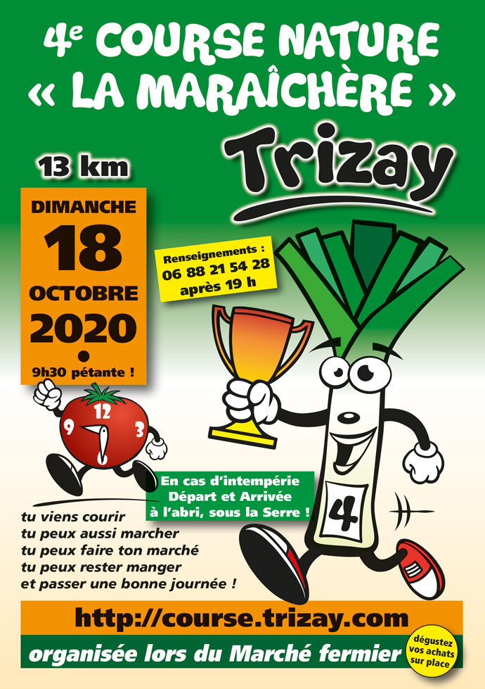 Course nature et trail la-maraichere Trizay 18 octobre 2020